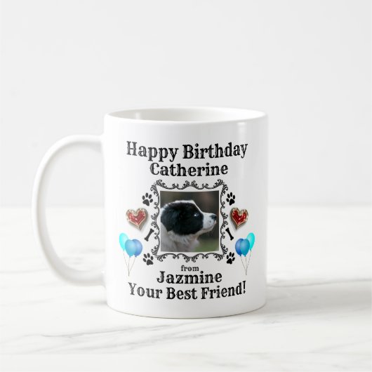 Happy Birthday Name Hund Tasse (Links)