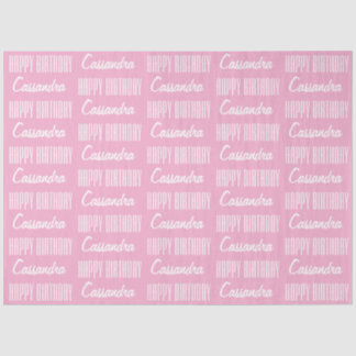 Happy Birthday Name Pink Tissue Paper Seidenpapier