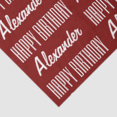 Happy Birthday Name Red Tissue Paper Seidenpapier (Ausschnitt)