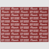 Happy Birthday Name Red Tissue Paper Seidenpapier (Vorderseite)