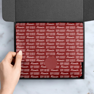 Happy Birthday Name Red Tissue Paper Seidenpapier