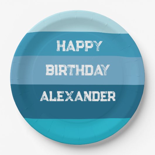 Happy Birthday Name Template Paper Plate Pappteller (Vorderseite)