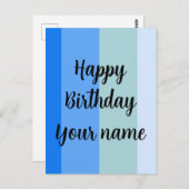 Happy Birthday Name Template Postkarte (Vorne/Hinten)