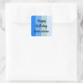 Happy Birthday Name Template Quadratischer Aufkleber (Tasche)