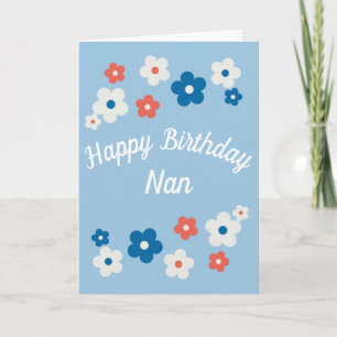 Happy Birthday Nan - Hübsche florale Geburtstagska Karte