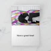 Happy Birthday Napping Tuxedo Cat Card Card Karte (Innenseite)
