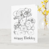 Happy Birthday Nasturtium Blume Zeichne Kunst Karte (Gelbe Blume)