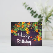 Happy Birthday Nasturtium Postcard Postkarte (Stehend Vorderseite)