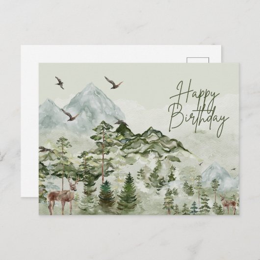 Happy Birthday Natur und draußen Postkarte (Vorne/Hinten)