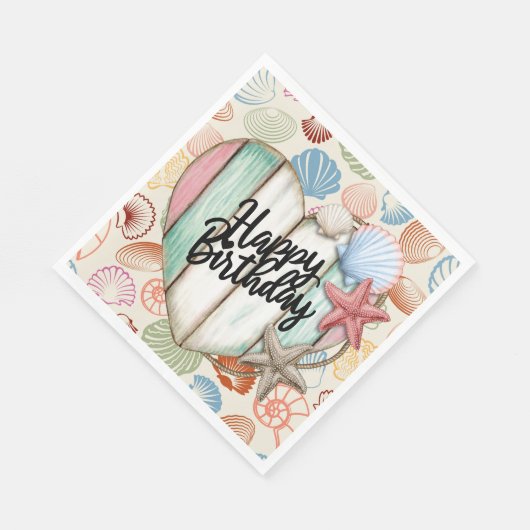 Happy Birthday Nautical Serviette (Ecke)