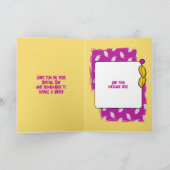 Happy Birthday Nece Foto pink gelb Karte (Innenseite)