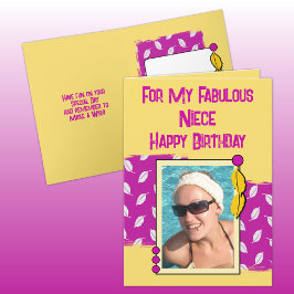 Happy Birthday Nece Foto pink gelb Karte