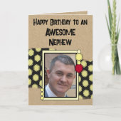 Happy Birthday Neffe Foto rot Karte (Vorderseite)