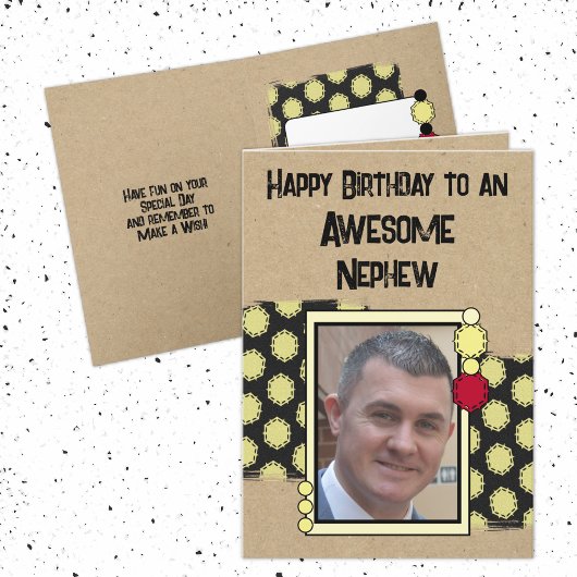 Happy Birthday Neffe Foto rot Karte