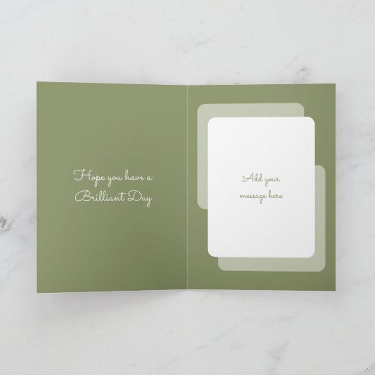 Happy Birthday nehmen Sie es leicht Katz Foto grün Karte (Innenseite)