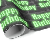 Happy Birthday Neon Brick Geschenkpapier (Rolleneckpunkt)