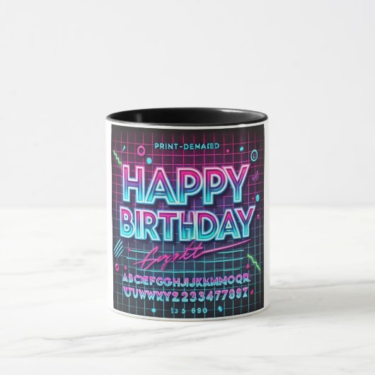 Happy Birthday Neon Glow Vibes Tasse (Zentrum)