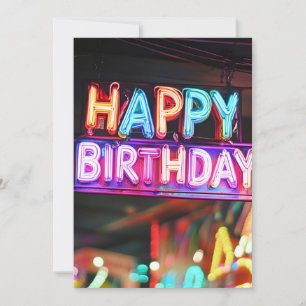 Happy Birthday Neon Sign Letters Banner Geburtstag Einladung