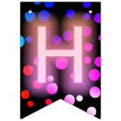Happy Birthday Neon Sign with Dots Wimpelkette (Zweite Fahne)