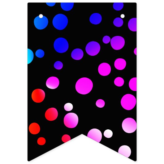 Happy Birthday Neon Sign with Dots Wimpelkette (Erste Fahne)