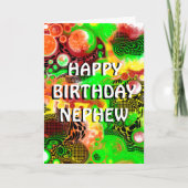 Happy Birthday Nephew | Abstrakte Kunst Karte (Vorderseite)