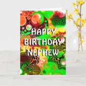 Happy Birthday Nephew | Abstrakte Kunst Karte (Gelbe Blume)