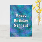 Happy Birthday Nephew | Blaue Blasen Karte (Gelbe Blume)