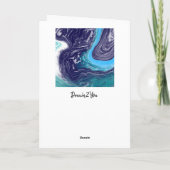 Happy Birthday Nephew | Blauer und weißer Marmor Karte (Rückseite)