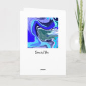 Happy Birthday Nephew | Blauer und weißer Marmor Karte (Rückseite)