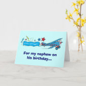 Happy Birthday Nephew Flugzeug Karte (Gelbe Blume)