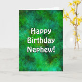 Happy Birthday Nephew | Grüne Blasen Karte (Gelbe Blume)