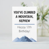 Happy Birthday Nephew Mountain WIlderness Card Dankeskarte (Stehend Vorderseite)