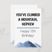 Happy Birthday Nephew Mountain WIlderness Card Dankeskarte (Vorne/Hinten)