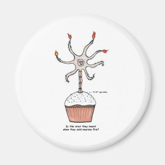 Happy Birthday Neuron Cupcake Magnet