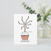 Happy Birthday Neuron Cupcake Postkarte (Stehend Vorderseite)