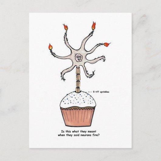 Happy Birthday Neuron Cupcake Postkarte (Vorderseite)