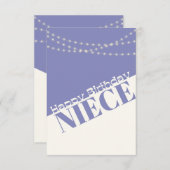 Happy Birthday Niece Moderne Minimalkarte Einladung (Vorne/Hinten)