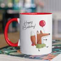 Happy Birthday Niedlich Balloon Fox Personalisiert