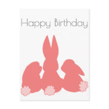Happy Birthday - Niedlich Bunnies Postcard