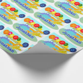 Happy Birthday Niedlich Cartoon Dinosaurier Balloo Geschenkpapier (Ecke)