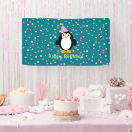 Happy Birthday Niedlich Cartoon Party Pinguin Banner