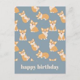 Happy Birthday Niedlich Corgi Muster für Hund Love Postkarte
