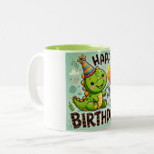 Happy Birthday Niedlich Dino Roar Zweifarbige Tasse (Vorderseite Links)