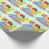 Happy Birthday Niedlich Dinosaurier Balloons Geschenkpapier (Ecke)