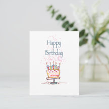 Happy Birthday Niedlich Doodle Cake Card