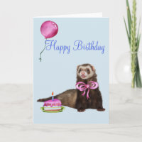 Happy Birthday Niedlich Ferret Cake Ballon