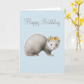 Happy Birthday Niedlich Ferret Sonnenblumenkrone Karte (Gelbe Blume)