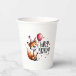 Happy Birthday - Niedlich Fox Paper Cups Pappbecher