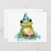 Happy Birthday Niedlich Frosch Postkarte (Vorne/Hinten)