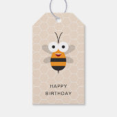 Happy Birthday Niedlich Funny Honey Bee Honeycomb Geschenkanhänger (Vorderseite)